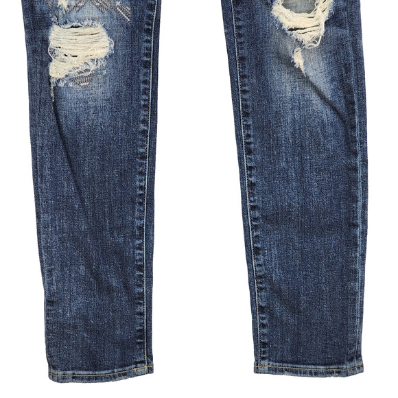 Rock & Republic Berlin SZ 2 26 x28 Low Rise Jeans Distress Embroidered Stretchy - Picture 6 of 16